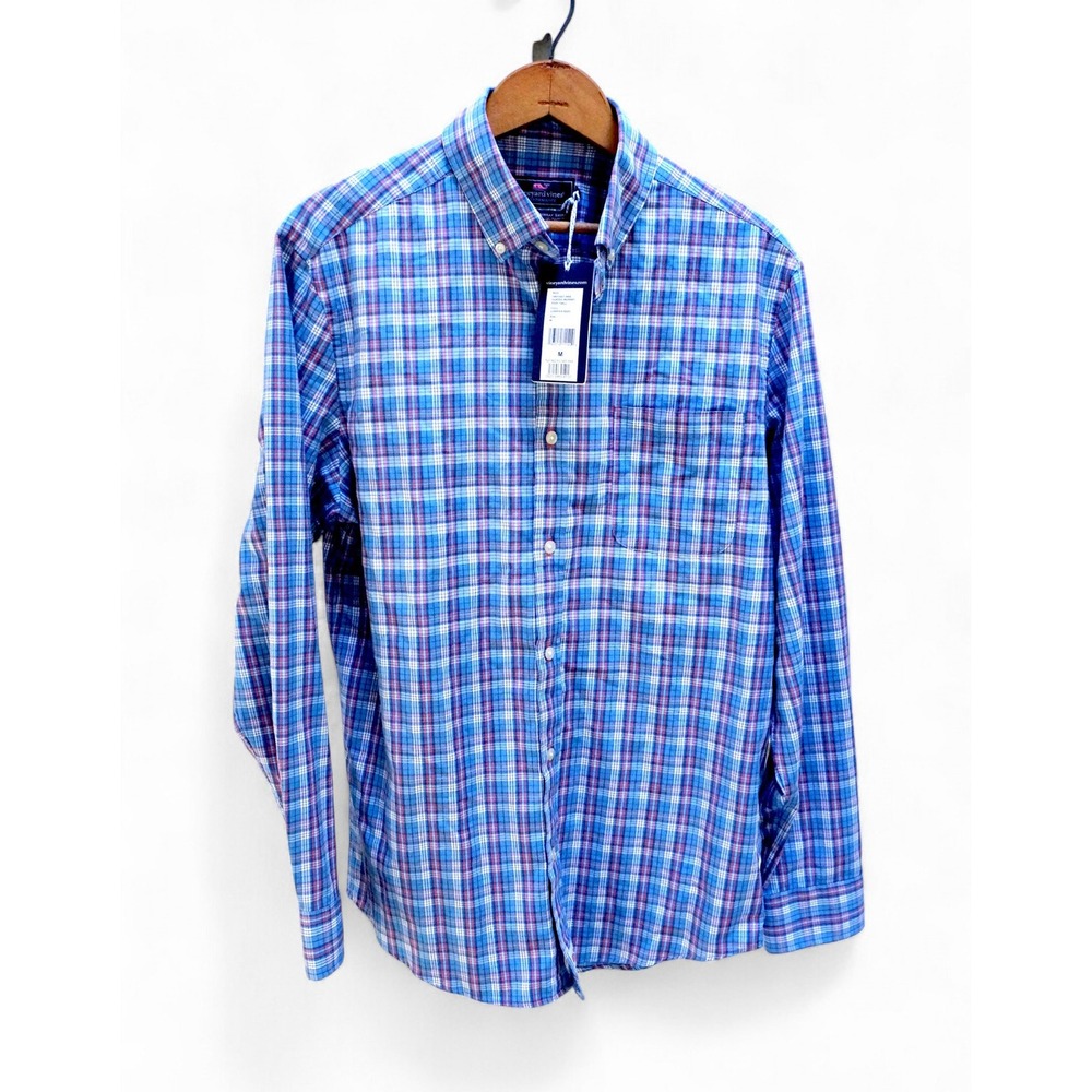 Vineyard Vines Men's Classic Fit‎ Murray Plaid Performance Button Down Shirt M - Picture 4 of 13